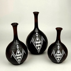 Lot de trois vase décoration main