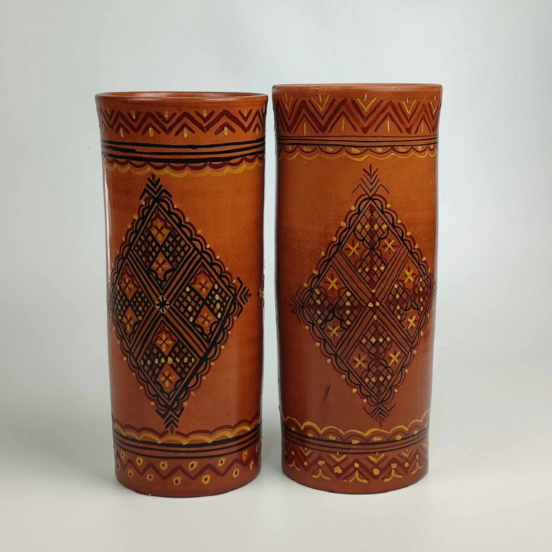 Vase décoratif en terre cuite décoration man motifs berbères
