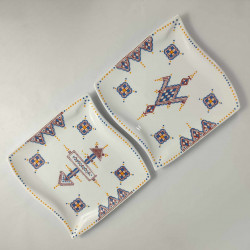 Assiettes en céramiques décoration   à la main motifs kabyle