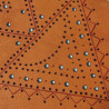 Ensemble coussin et chemin de table motifs inspirés des motifs berbère technique de pyrogravure signé