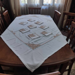 Nappe de Table pour salle à manger avec 8 huit torchons