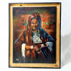 Peinture à L'huile Femme Touareg
